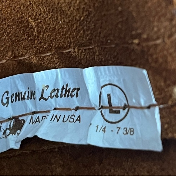 Western Cowboy Brown Leather Braided Hat Made In The USA main image 6